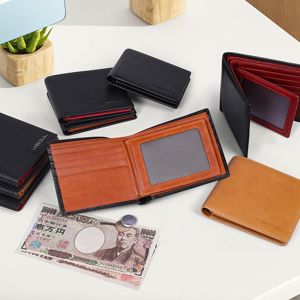 Amazon | [VISOUL] 二つ折り 財布 メンズ 本革 12枚カード収納 2